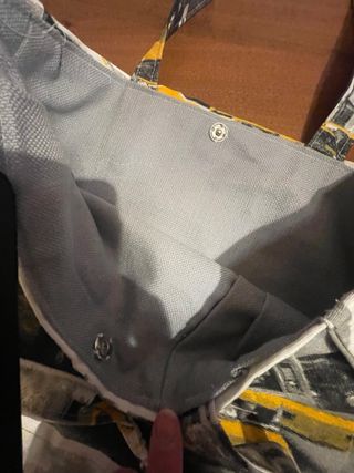 Borsa in stoffa con stampa taxi gialli