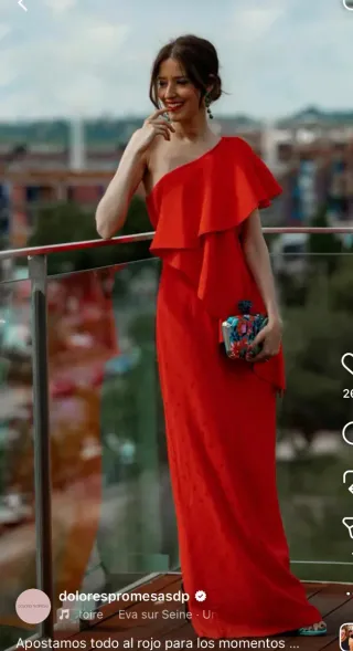 Vestido Fiesta Dolores Promesas Talla 40 Rojo