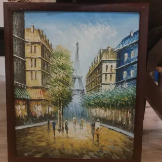Cuadro Óleo sobre lienzo París Torre Eiffel