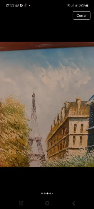 Cuadro Óleo sobre lienzo París Torre Eiffel