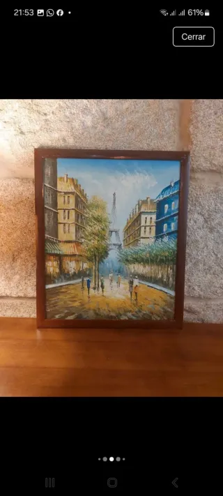 Cuadro Óleo sobre lienzo París Torre Eiffel