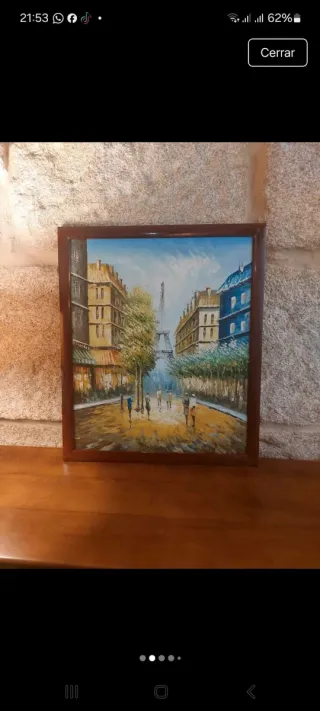 Cuadro Óleo sobre lienzo París Torre Eiffel