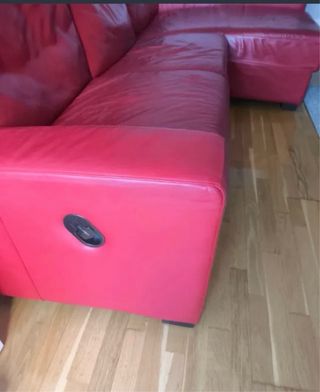 Sofá Chaiselongue Rojo cuero