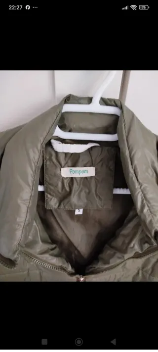 Chaleco Pompom verde militar talla S