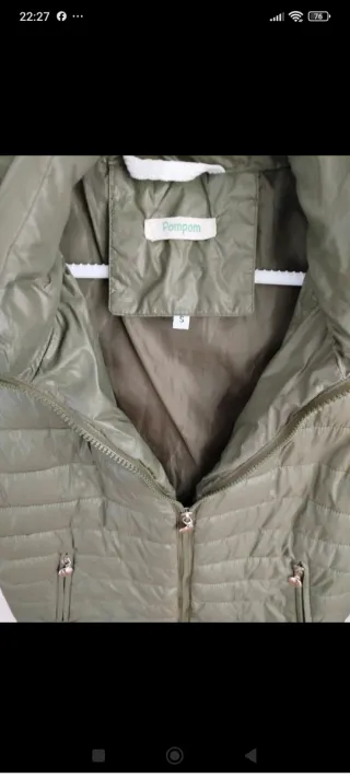 Chaleco Pompom verde militar talla S