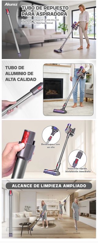 NUEVO! Tubo Extensión Dyson 72.5cm v15 v11 v10 v8