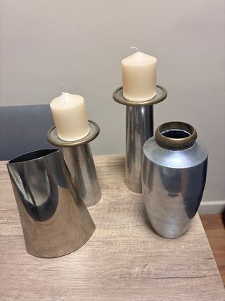 Juego de adornos plateados