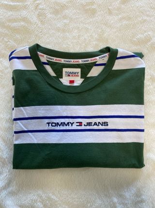 Camiseta Tommy Hilfiger Rayas Verde Talla L