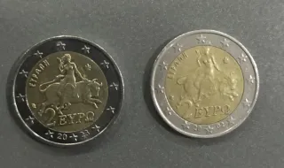 2 Monedas Euro Grecia 2002 y 2023