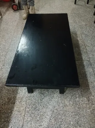 Mesa de centro cristal y metal dorado