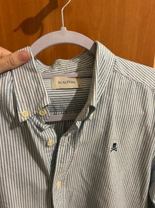 Camisa Scalpers Rayas Azul Claro Talla M 39