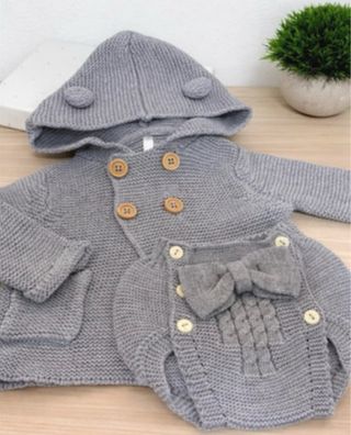 Conjunto bebé punto gris 1-3 meses