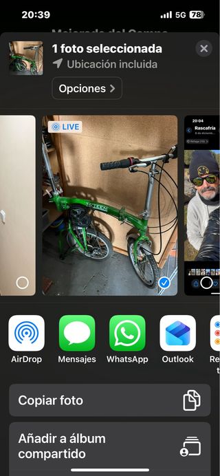 Bicicleta plegable verde