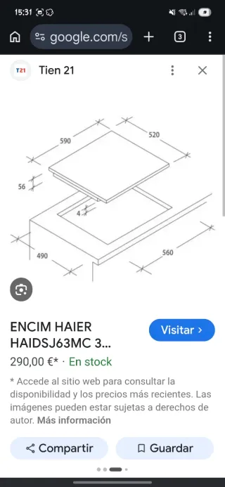 Placa de inducción Haier