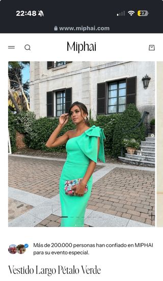 Vestido largo Miphai verde para eventos