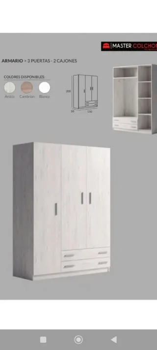 Armario blanco nuevo 200x200x52 cm