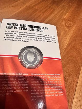 Moneda 5 euros Johan Cruyff 2017 Plata