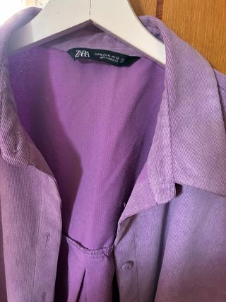 Camisa pana fina lila Zara