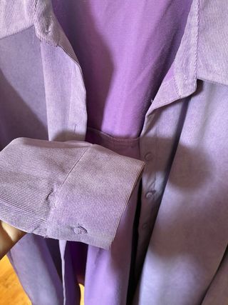 Camisa pana fina lila Zara