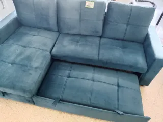 Sofá Cama Azul Tela