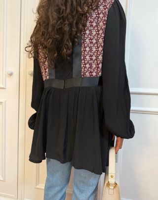 Túnica/Blusa Cirrone Jeans Preta Estampada