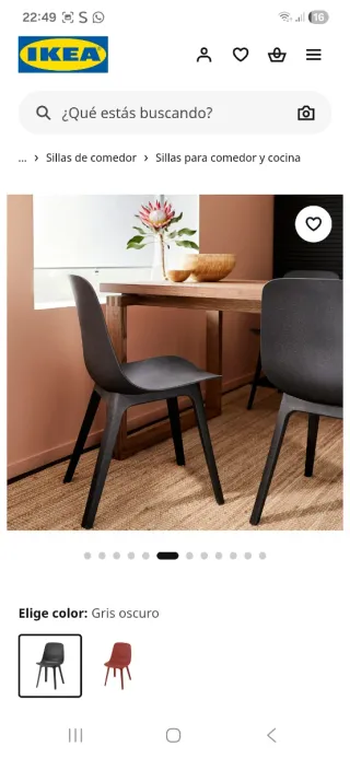 Sillas ODGER Ikea gris