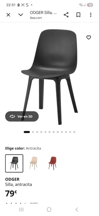 Sillas ODGER Ikea gris