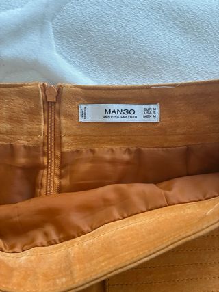 Falda mini de ante naranja