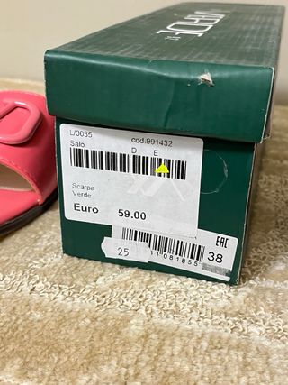 Ciabatte Verde Rosa Taglia 38