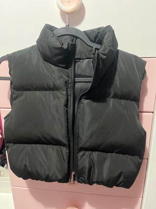Chaleco acolchado negro corto talla XS