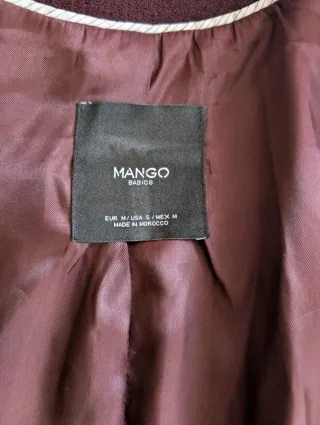 Abrigo Mango con bufanda a cuadros