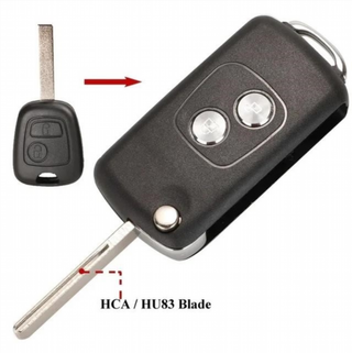 Carcasa llave 2 botones Peugeot Citroen