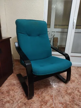 Sillón moderno tela y madera