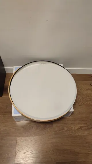 Plafón LED regulable 60cm Madera y Metal Negro