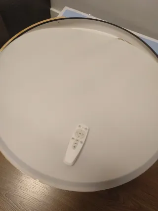 Plafón LED regulable 60cm Madera y Metal Negro