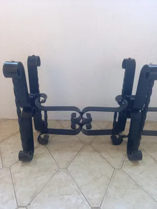 Mesa centro hierro forjado y vidrio