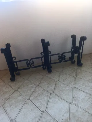 Mesa centro hierro forjado y vidrio