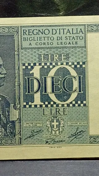 10 Lire Impero del 1944 XXII  Qualità  Sup+/Q.Fds.