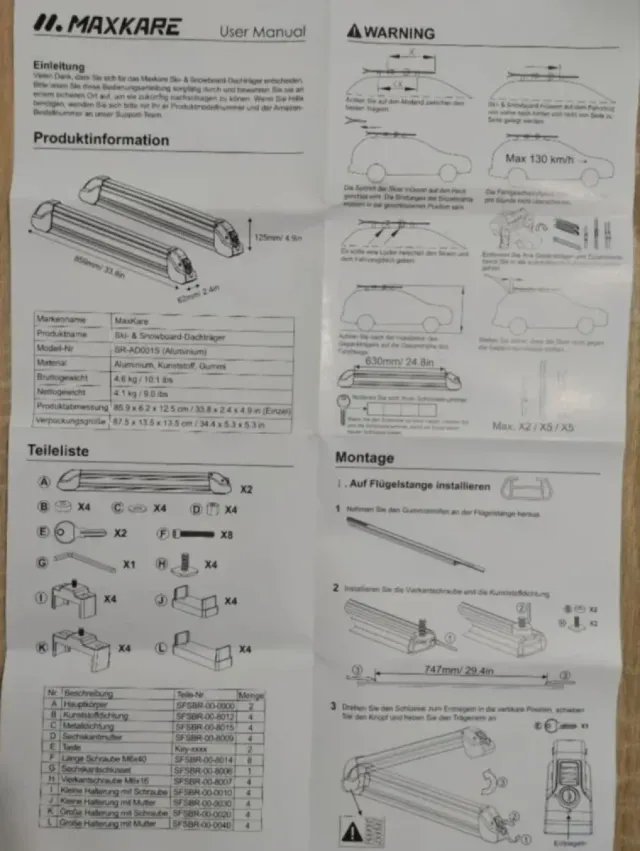 Portaesquís y Snowboard Maxkare Universal
