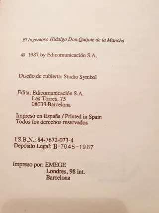 El Ingenioso Hidalgo Don Quijote De La Mancha 1987