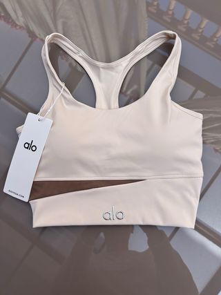 Top sportivo Alo Yoga beige/marrone taglia unica