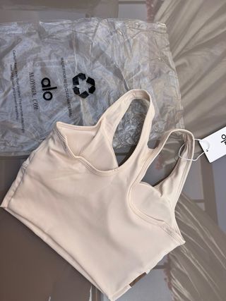 Top sportivo Alo Yoga beige/marrone taglia unica