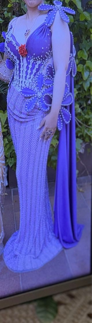 Abito da sposa gitano viola e oro con paillettes