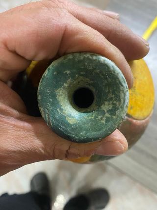 Vaso vintage terracotta dipinto a mano