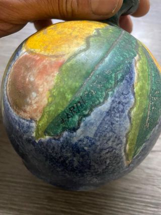 Vaso vintage terracotta dipinto a mano