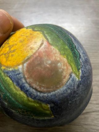 Vaso vintage terracotta dipinto a mano