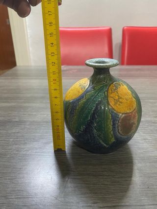 Vaso vintage terracotta dipinto a mano