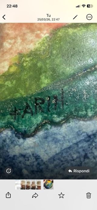 Vaso vintage terracotta dipinto a mano