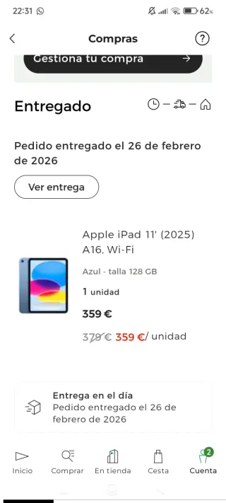 iPad 11 Azul 128GB Wi-Fi