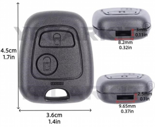 Carcasa llave 2 botones Peugeot Citroen 307